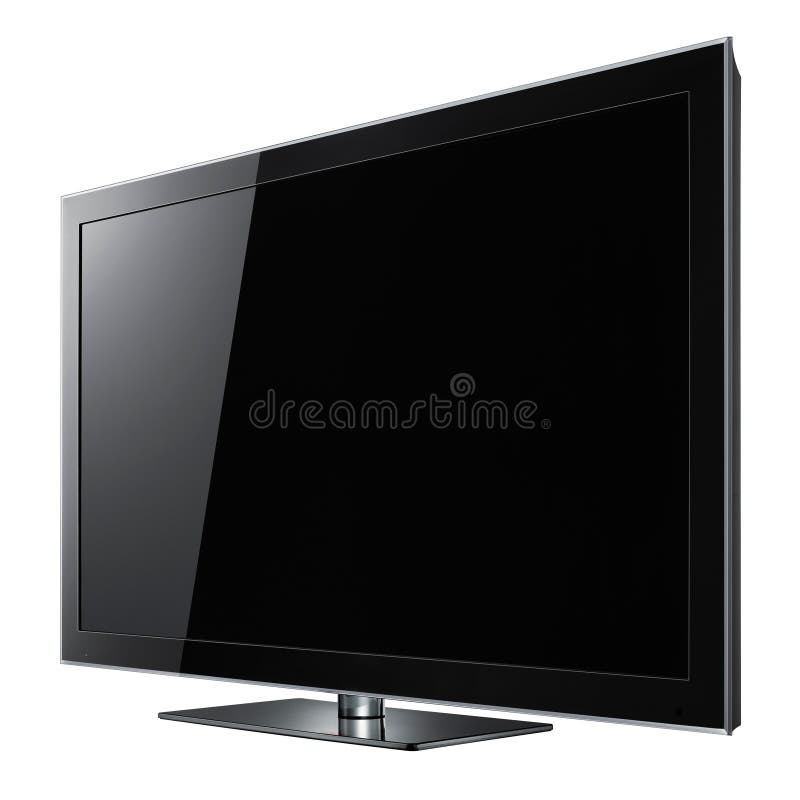 Moderní širokoúhlý lcd tv na bílém pozadí.