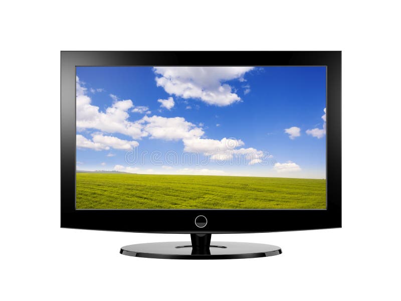 Modern widescreen TV stock illustration. Illustration of hdmi 14683482