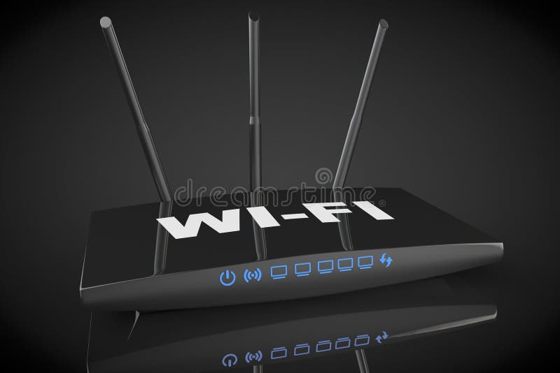 Modern WiFi Router för 3d stock illustrationer