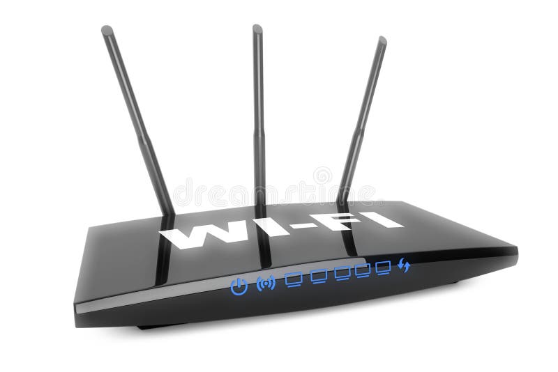 Modern WiFi Router för 3d royaltyfri illustrationer