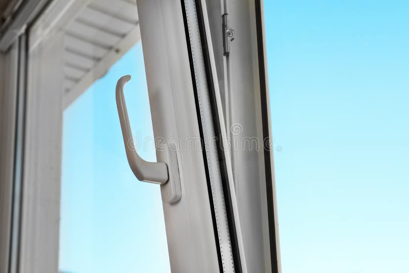 Modern window in room, closeup view. stock photo