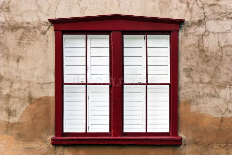 Modern Window on Stucco Wall