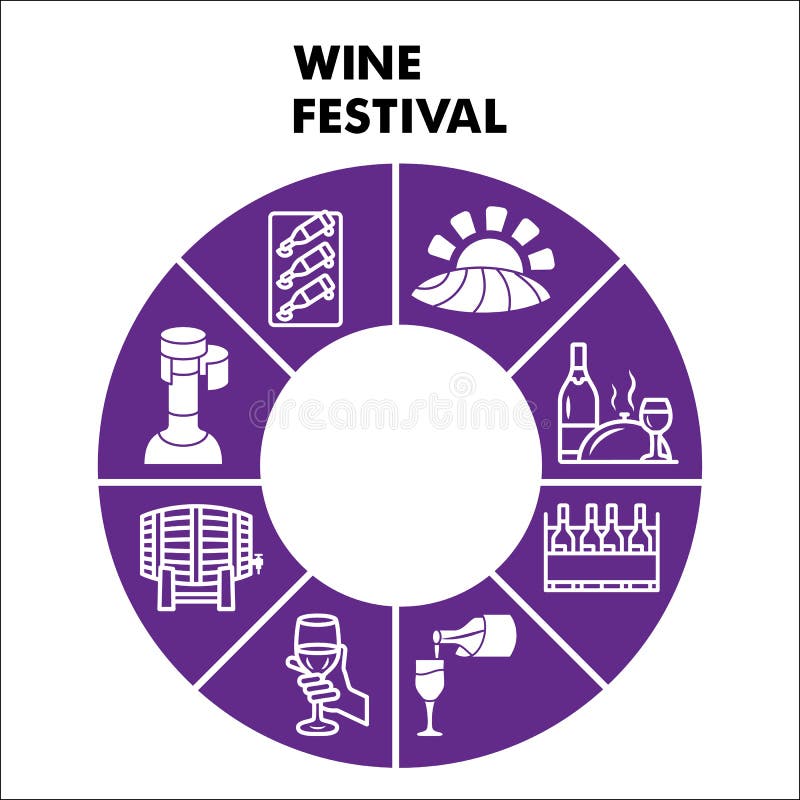 Modern Wine Festival Infographic Design Template with Icons. Wine and