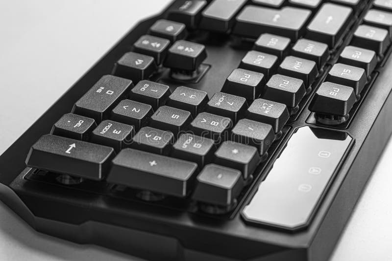 Modern wireless keyboard on white. stock image