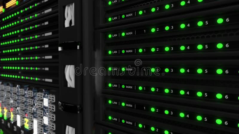 Modern working server room stock footage