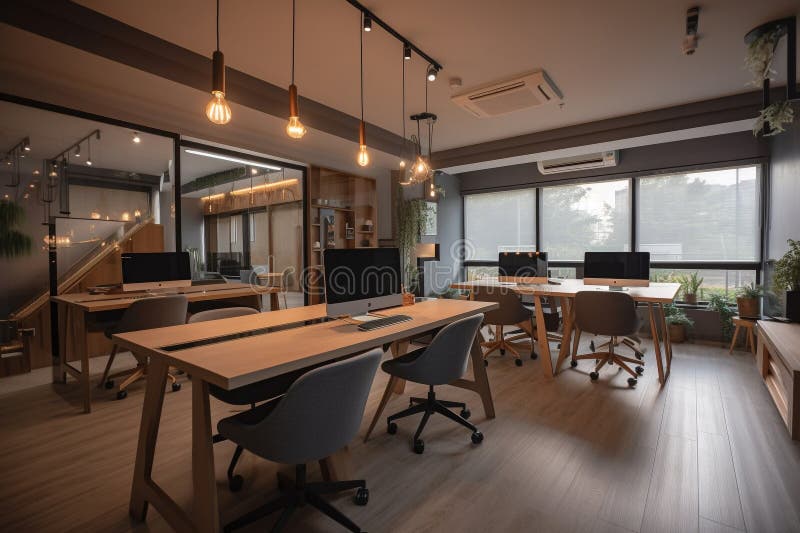 Modern Workspace with Minimalist Aesthetics, Representing a Peaceful ...
