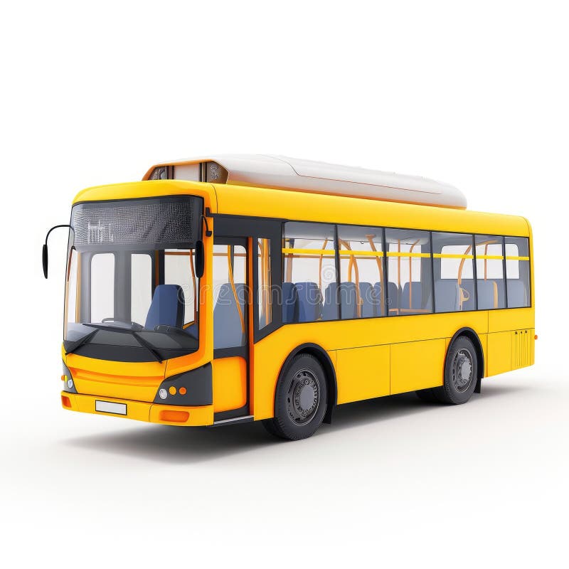 Modern Yellow City Bus Transportation Vehicle vector illustration