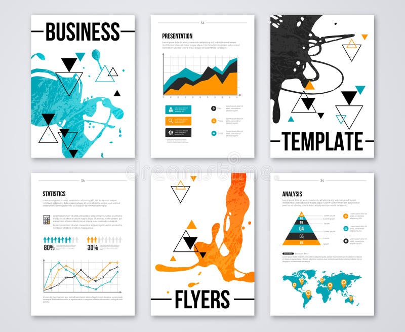 Moderne bedrijfsbrochures en infographic verf stock illustratie Moderne bedrijfsbrochures en infographic verf stock illustratie