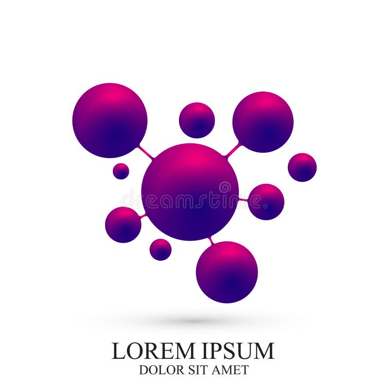 Moderne DNA van het logotypepictogram en molecule Vectormalplaatjeembleem voor geneeskunde, wetenschap, technologie, chemie, biot