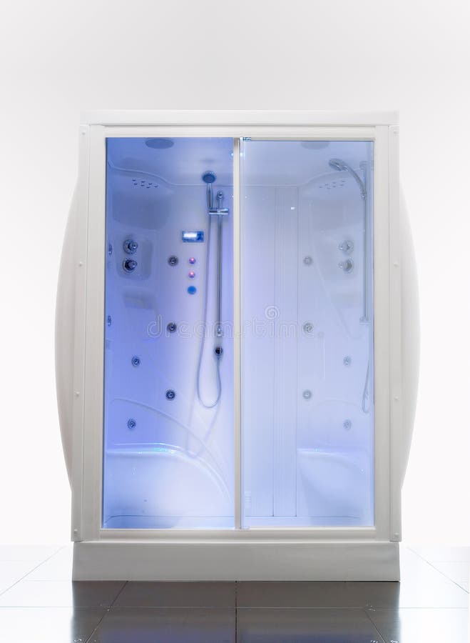 Luxury shower cabin with hydrotherapy and chromotherapy. Luxury shower cabin with hydrotherapy and chromotherapy