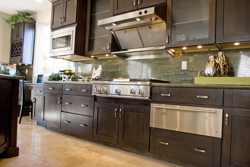 Moderne elegante keuken stock afbeeldingen Moderne elegante keuken stock afbeeldingen