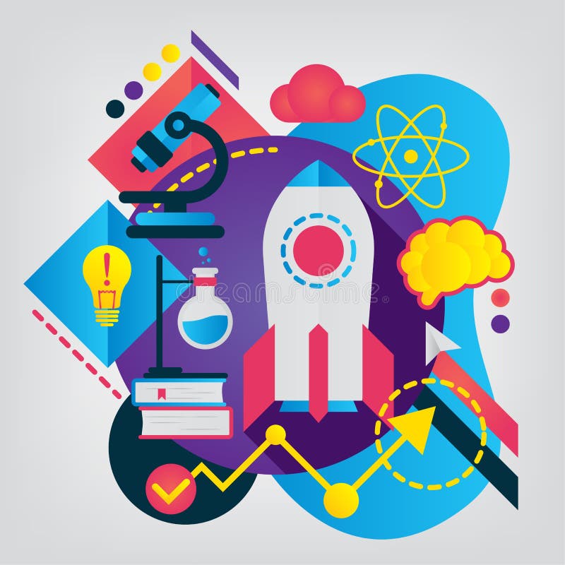 Moderne flache Illustration der Wissenschaft vektor abbildung Moderne flache Illustration der Wissenschaft vektor abbildung