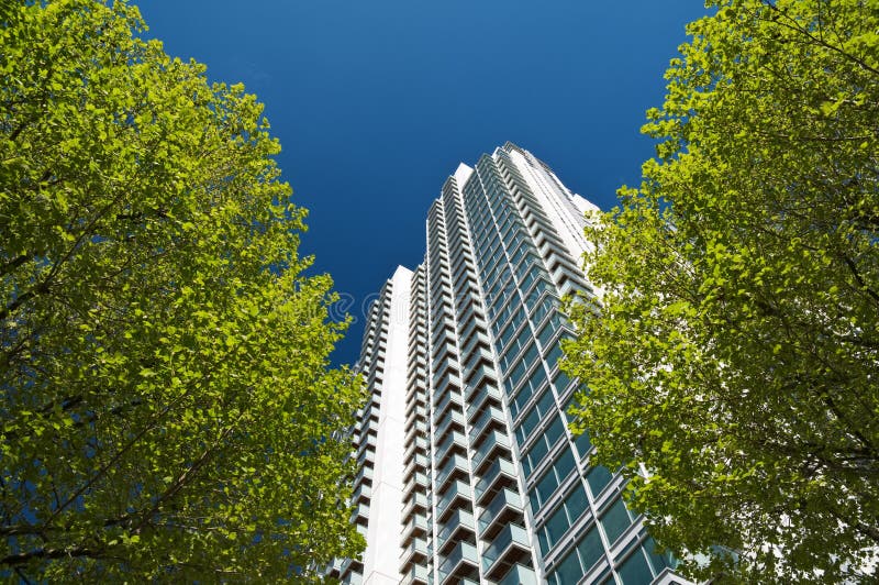 Modern executive flats and office building in Canary Wharf, London. Modern executive flats and office building in Canary Wharf, London.