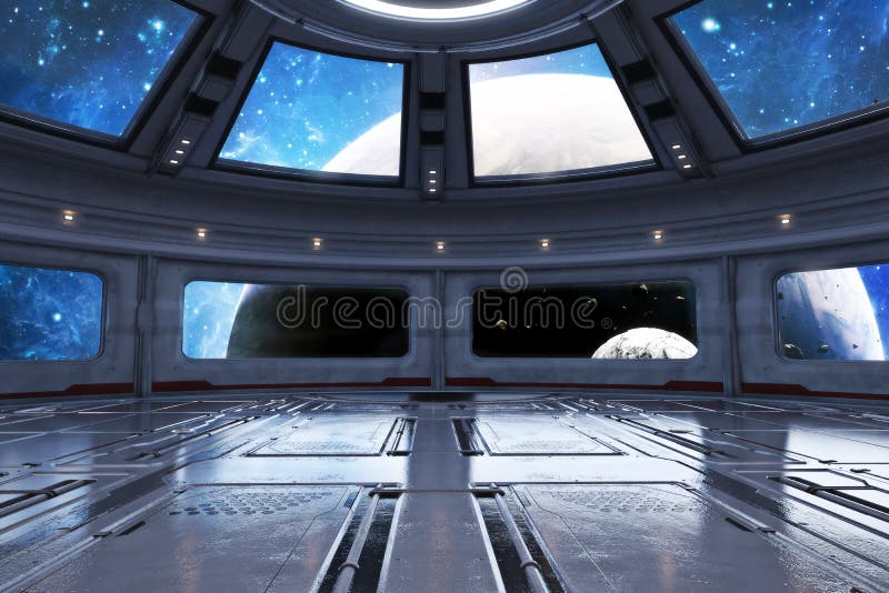Moderne futuristische ruimteschip binnenlandse achtergrond vector illustratie Moderne futuristische ruimteschip binnenlandse achtergrond vector illustratie