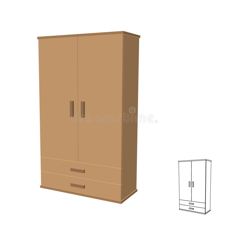 Moderne Garderobe Getrennt auf weißem Hintergrund Vektor 3d illustr lizenzfreie abbildung Moderne Garderobe Getrennt auf weißem Hintergrund Vektor 3d illustr lizenzfreie abbildung