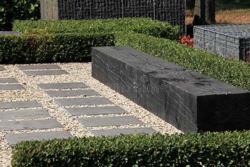 Moderne Gartenbank Stockbild Bild Von Boxwood Modern 52287387