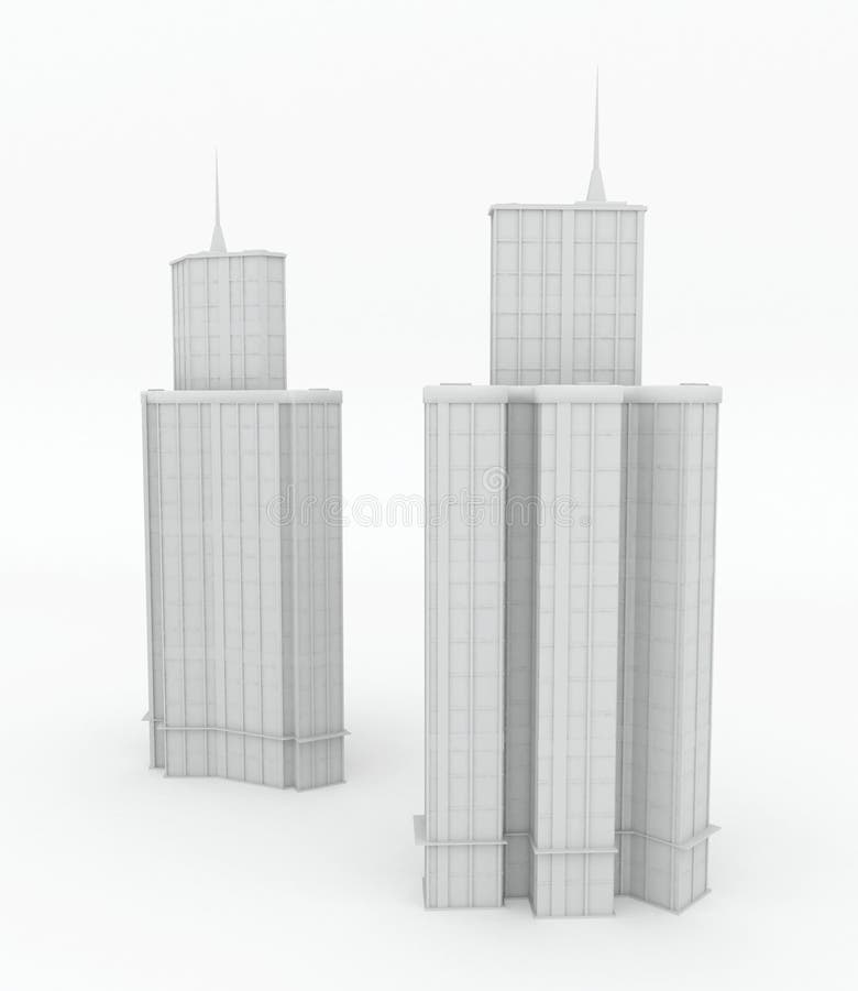 Moderne Gebouwen, de Witte Modellen van de Toren vector illustratie Moderne Gebouwen, de Witte Modellen van de Toren vector illustratie