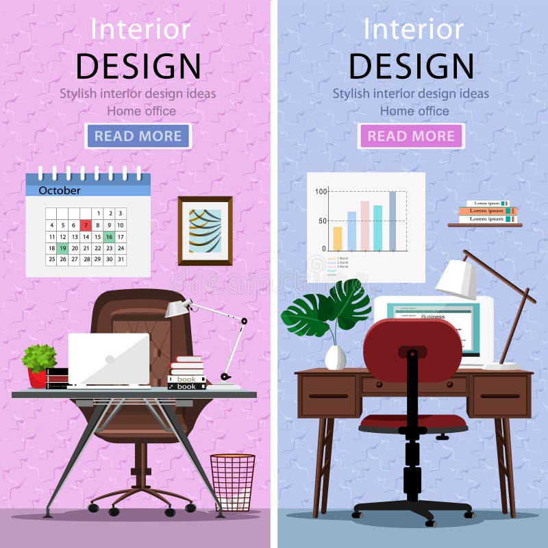 Moderne grafische werkplaatsen met lijst, bureaustoel, lamp en laptop vector illustratie Moderne grafische werkplaatsen met lijst, bureaustoel, lamp en laptop vector illustratie