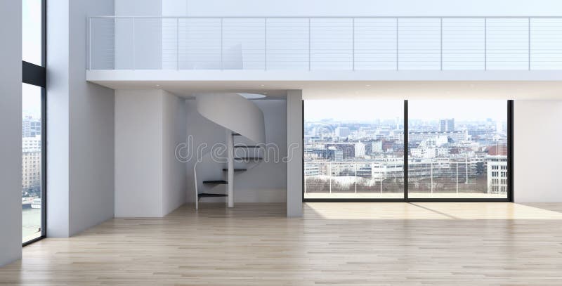 Moderne heldere de Woonkamer van de binnenlandflat 3D het teruggeven illus stock illustratie Moderne heldere de Woonkamer van de binnenlandflat 3D het teruggeven illus stock illustratie