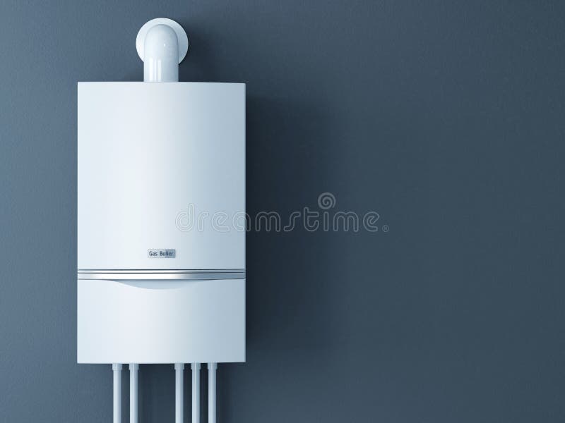 Modern home gas fired boiler. Heating a house concept. Modern home gas fired boiler. Heating a house concept