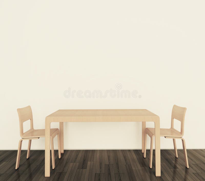 Moderne Innentabelle und Stühle