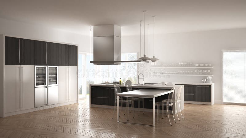 Luxuriöse Schicke Moderne Küche Stockbild - Bild von ...