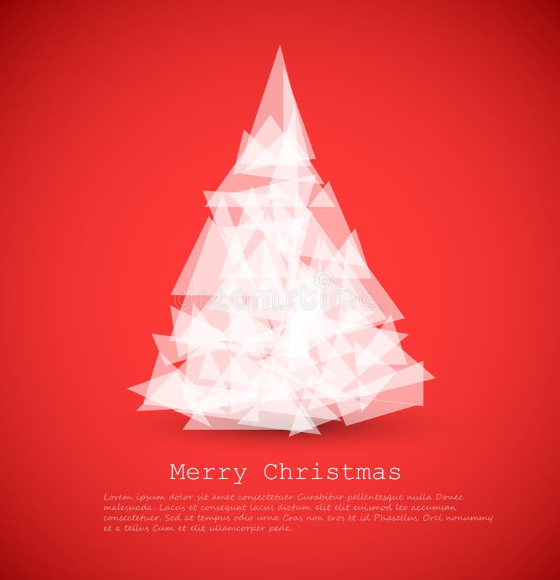 moderne Karte mit abstraktem weißem Weihnachtsbaum lizenzfreie abbildung moderne Karte mit abstraktem weißem Weihnachtsbaum lizenzfreie abbildung