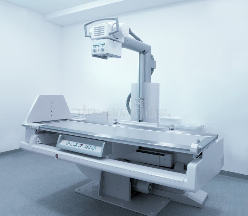 Modern X-ray equipment in light and clean laboratory, copy space. Modern X-ray equipment in light and clean laboratory, copy space