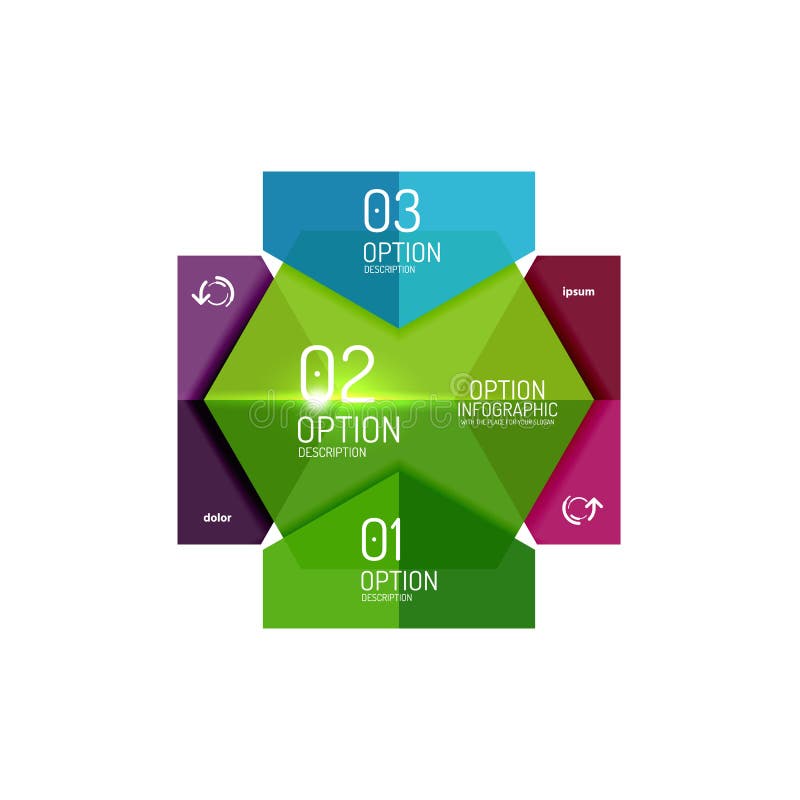 Infographische Moderne Vorlagen Geometrische Formen Stock Abbildung