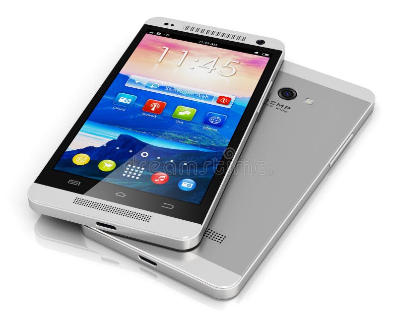 Moderne touchscreen smartphone royalty-vrije stock foto Moderne touchscreen smartphone royalty-vrije stock foto