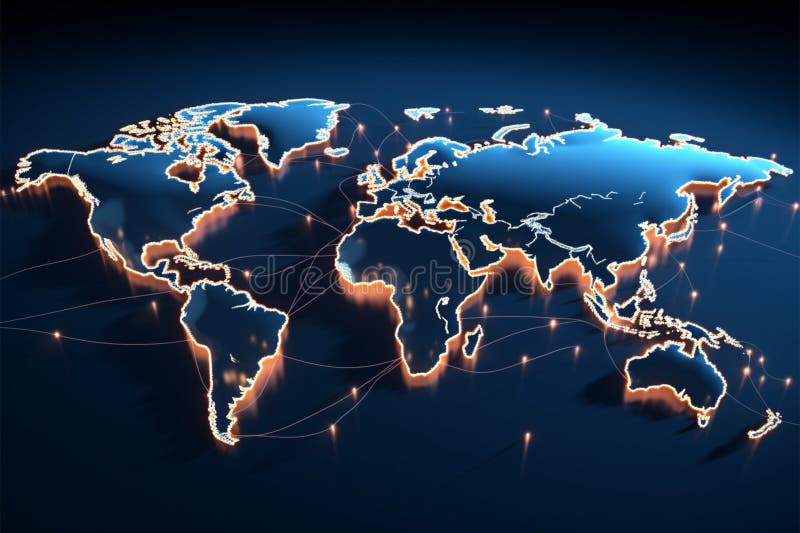 Moderne Welt bildet den Hintergrund einer globalen Netzwerkverbindung. Moderne Welt bildet den Hintergrund einer globalen Netzwerk-Verbindung generativen ai