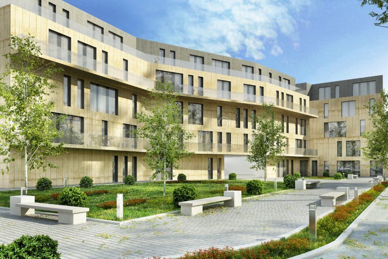 Moderne Wohnung Mit Wohnzimmer, Badezimmer Und Schlafzimmer Stockfoto