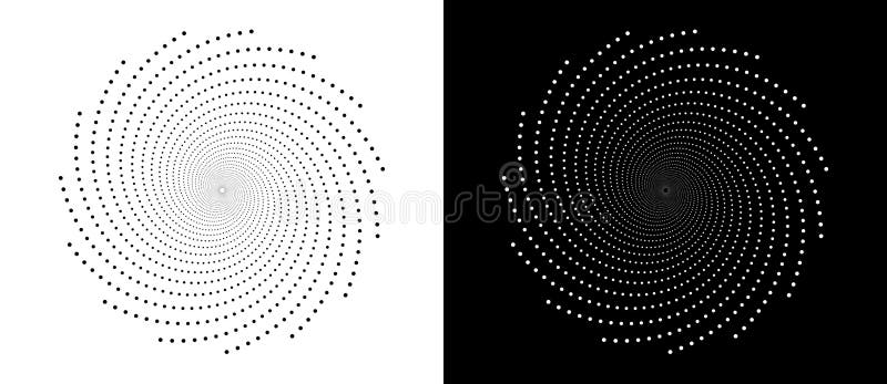 Moderner abstrakter Hintergrund. halftone Punkte in Kreisform. spiralförmige Logodesign-Element oder Symbol. Vektorrahmen. eine sc vektor abbildung