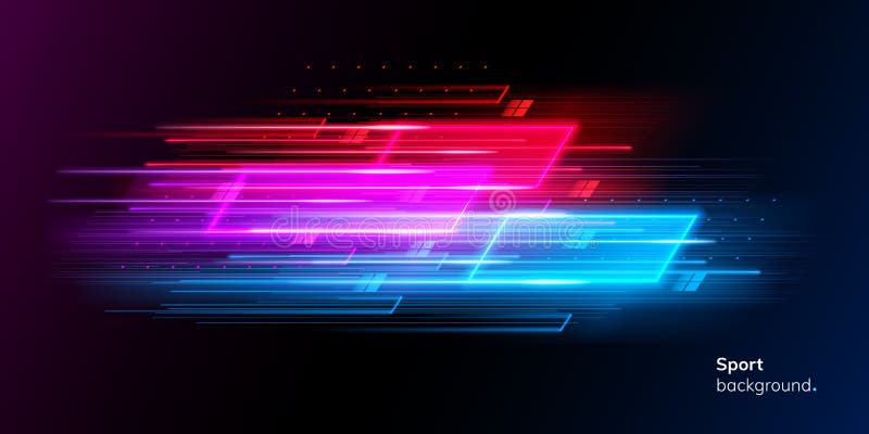 Moderner abstrakter Neonsporthintergrund oder -collage stock abbildung