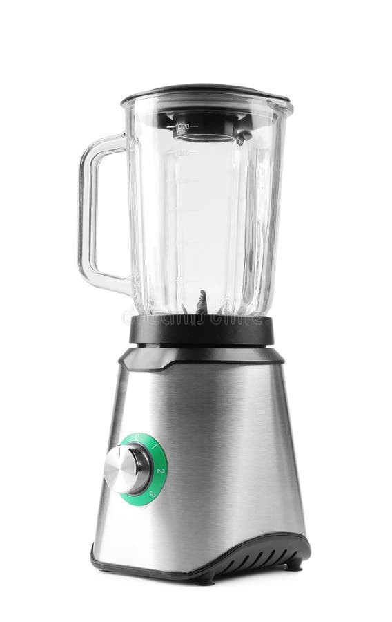 Moderner Blender isoliert auf weiß. Küchengerät stockfoto