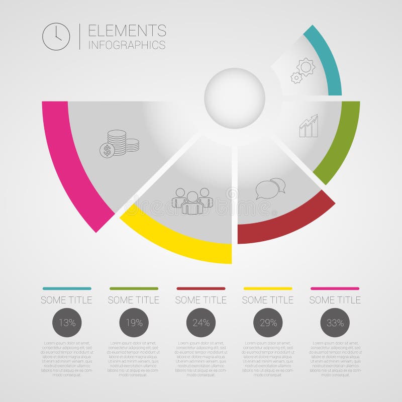 Moderner Geschäft Infographics-Kreis-Origamivektor lizenzfreie abbildung Moderner Geschäft Infographics-Kreis-Origamivektor lizenzfreie abbildung