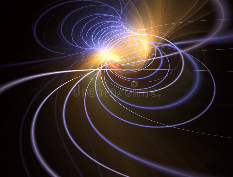 Moderner glühender Formentwurf mit Glühen Energische helle Bahnen Leuchtende glänzende kosmische Zusammenfassung der Neonlichter vektor abbildung Moderner glühender Formentwurf mit Glühen Energische helle Bahnen Leuchtende glänzende kosmische Zusammenfassung der Neonlichter vektor abbildung