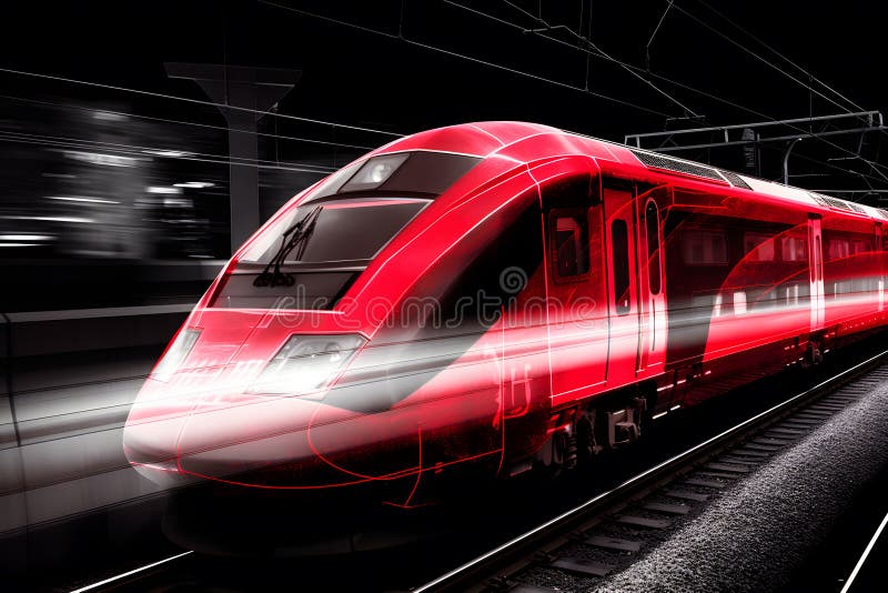 Moderner Hochgeschwindigkeitszug. Neuronale Netzai generiert vektor abbildung