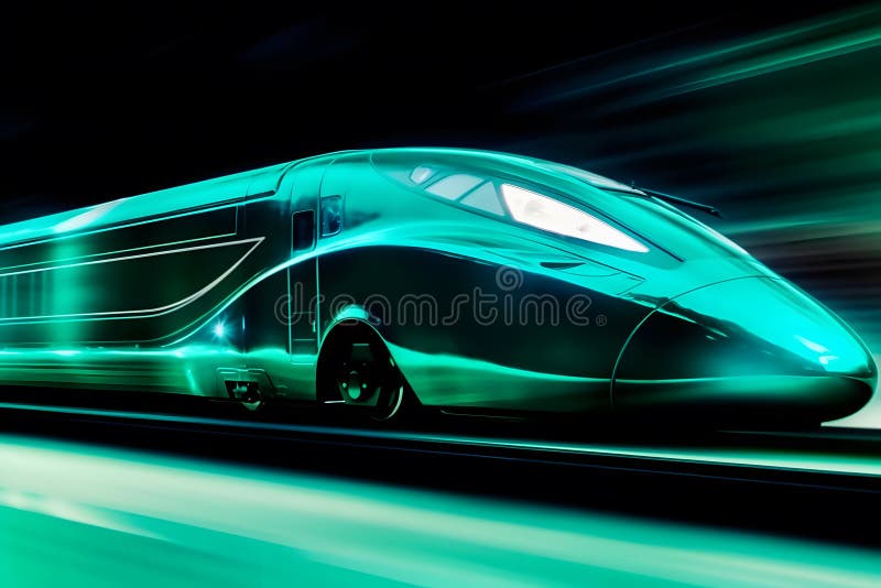 Moderner Hochgeschwindigkeitszug. Neuronale Netzai generiert lizenzfreie stockfotos