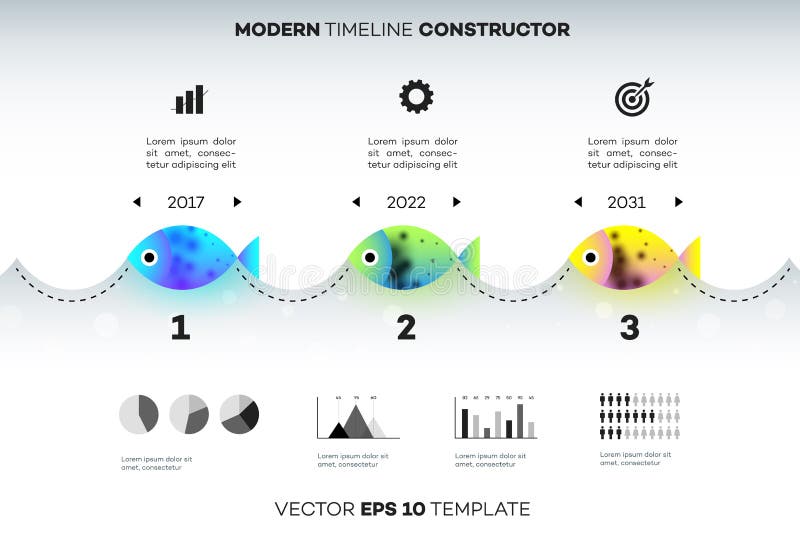Moderner Infographic-Zeitachse-Erbauer für Fischindustrie Begriffsvektorhintergrund Schablone für Geschäft lizenzfreie abbildung Moderner Infographic-Zeitachse-Erbauer für Fischindustrie Begriffsvektorhintergrund Schablone für Geschäft lizenzfreie abbildung