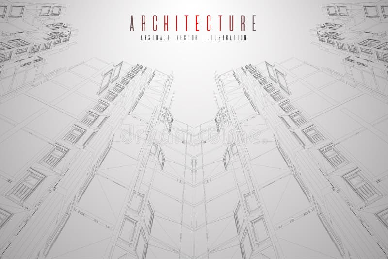 Modernes Architektur wireframe Konzept des städtischen wireframe Wireframe-Gebäudeillustration von Architektur CAD-Zeichnung vektor abbildung Modernes Architektur wireframe Konzept des städtischen wireframe Wireframe-Gebäudeillustration von Architektur CAD-Zeichnung vektor abbildung