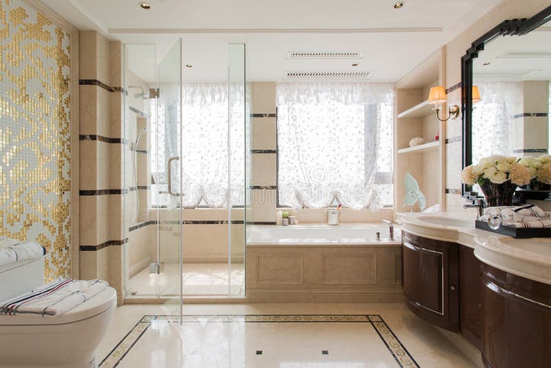 Modernes Badezimmer stockfoto. Bild von badewanne, wanne - 63259556