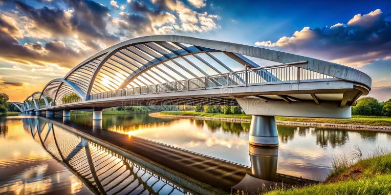 Modernes Bridge Design Element Versatile Vector Grafik für digitale und Print Projekte. Steigern Sie Ihre Designprojekte mit diesem atemberaubenden Bridge-Element, das sorgfältig für eine zeitgenössische Ästhetik gestaltet wurde. Die sauberen Linien und die ausgeklügelte Form bieten eine vielseitige Lösung, die nahtlos in eine breite Palette digitaler und gedruckter Anwendungen integriert werden kann. Perfekt für Logos Website Banner Social Media Grafik Plakate Broschüren oder Verpacken Design Dieses Vektorgrafik Element verfügt über eine
