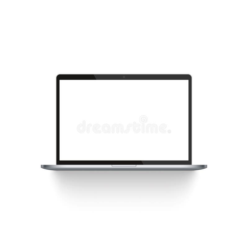 Modernes, glänzendes Notebook mit weißem Hintergrund und weichen Schatten vektor abbildung