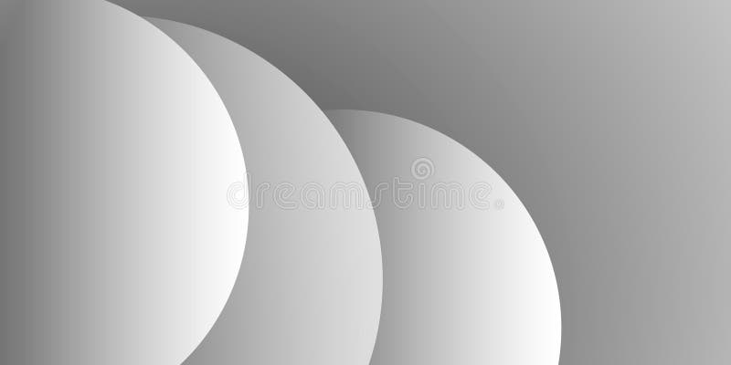 Modernes Hintergrundbild oder Bannerdesign mit weißem und grauem überlappendem Blasmuster vektor abbildung