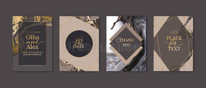 Modernes Kartendesign. Marmortextur. gold weiß beige Farben Broschüre Flyer Hochzeit Einladung Vorlage. Geschäft vektor abbildung