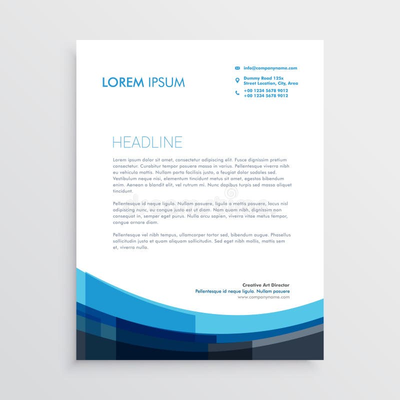 Modern creative blue letterhead template design illustration. Modern creative blue letterhead template design illustration