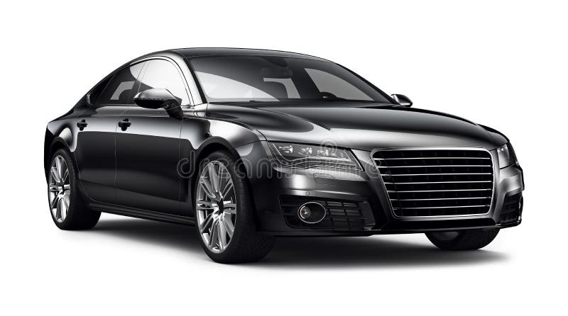 Modernes schwarzes Auto stock abbildung. Illustration von fahrzeug