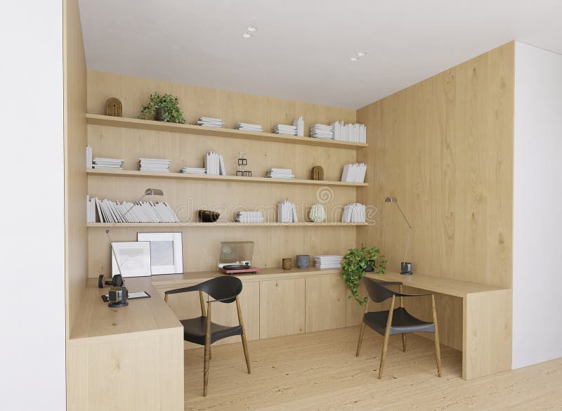 Modernes Setup für Heimbüros stock abbildung