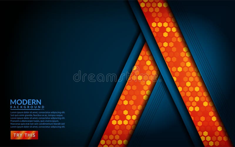Modernes tech blau kombinieren mit orange hintergrund. futuristischer abstrakter Hintergrund vektor abbildung